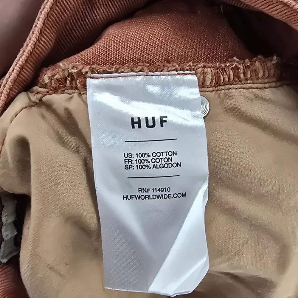HUF Cromer Jeans Mens 34 (Fits 33x30) Orange Baggy Skate Y2K 90s Denim Pants